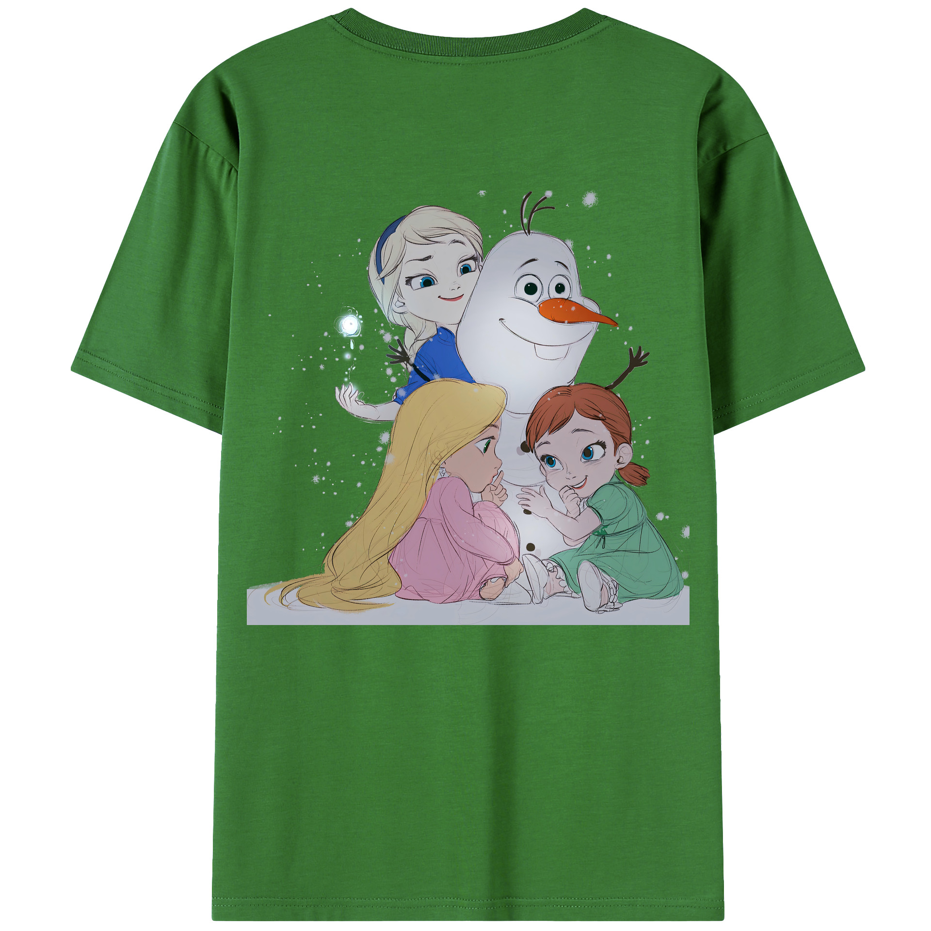 （画像用） アナと雪の女王 アンナ エルサ Frozen Anna Elsa レディース半袖Tシャツ(バックプリント)